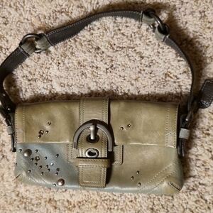 Coach Light Blue Leather Bag